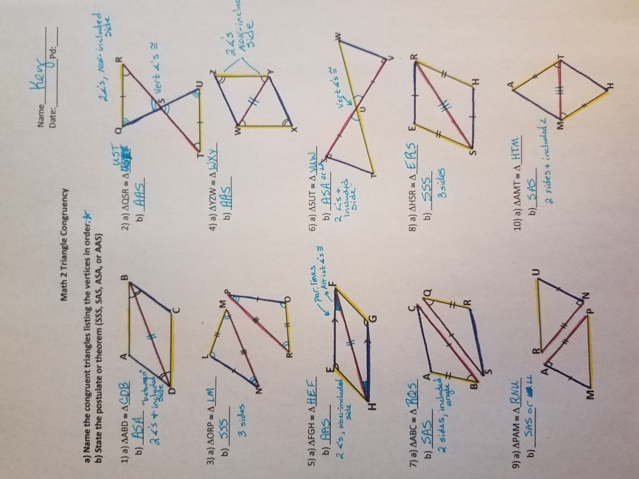 Sss sas asa aas congruence answer key