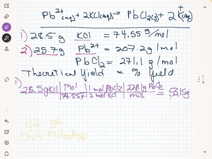 Determine the theoretical yield of pbcl2 .