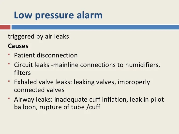 Ventilator alarms troubleshooting ventilation mechanical ppt pulmonary oxygen physiology delivery alarm low pressure high minute powerpoint presentation