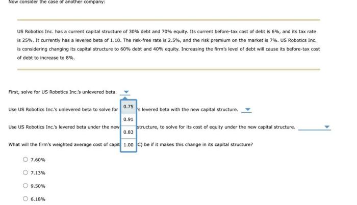 An increase in a levered firm's tax rate will