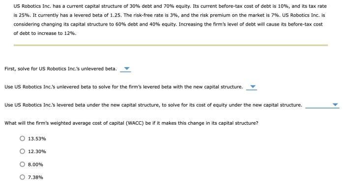 Identical levered except explanation